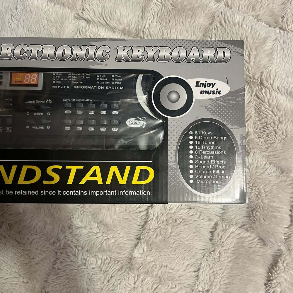 61 Key Bandstand Electronic Keyboard With Microphone Model MQ-6106